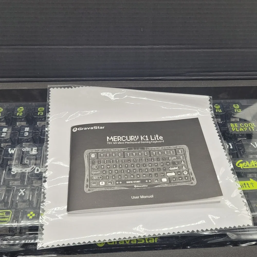 GravaStar K1 Lite Gaming Keyboard 75% RGB Tri-Mode‎ Hot-Swap Linear Switch Black